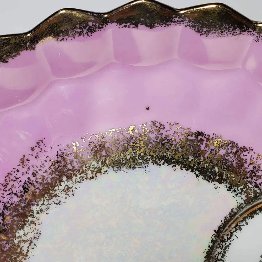 Royal Halsey Teacup and Snack Plate Pink Gold Vintage